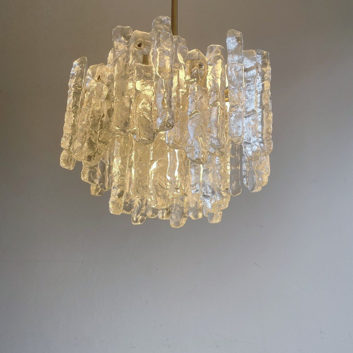 Kalmar Ice Glass Chandelier, Germany 1970-photo-4