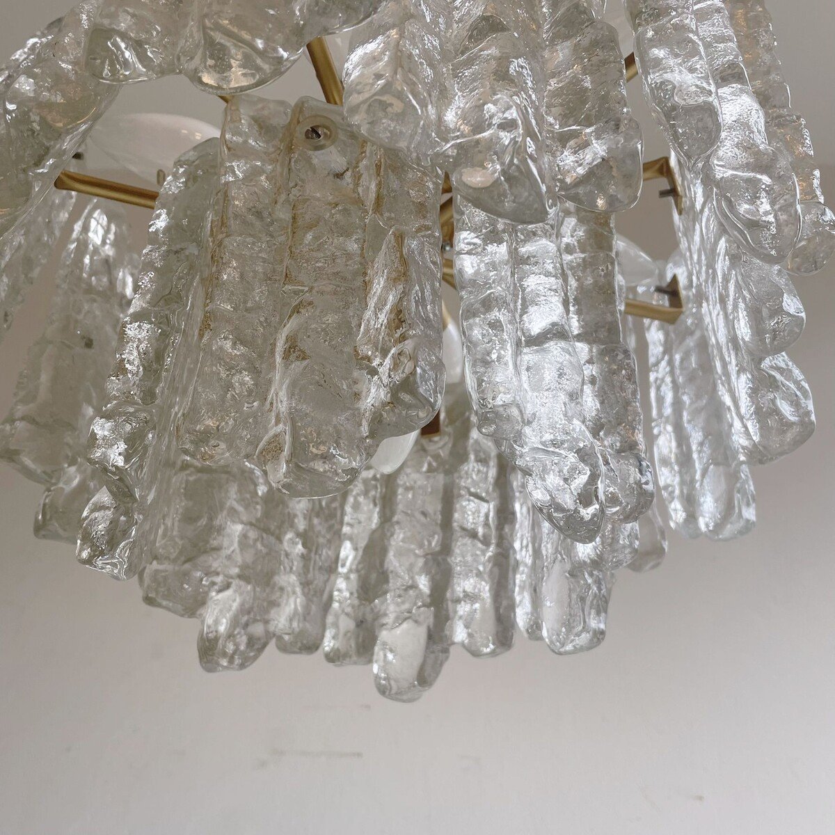 Kalmar Ice Glass Chandelier, Germany 1970-photo-1