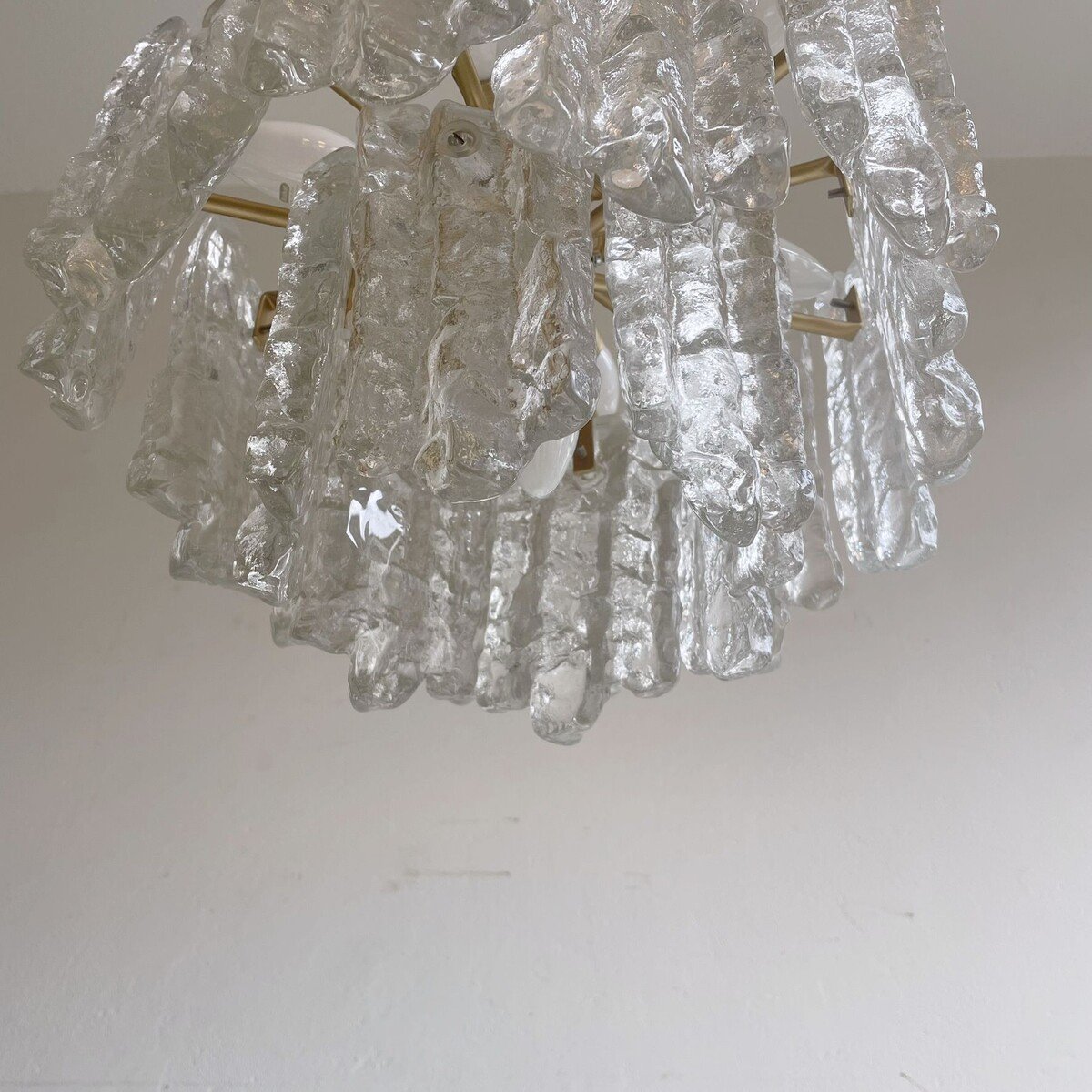 Kalmar Ice Glass Chandelier, Germany 1970-photo-2