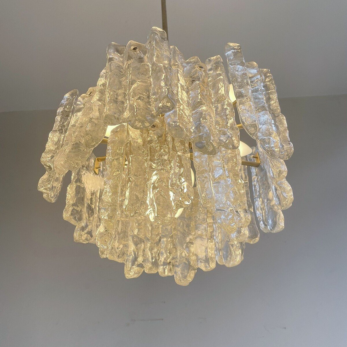 Kalmar Ice Glass Chandelier, Germany 1970-photo-4