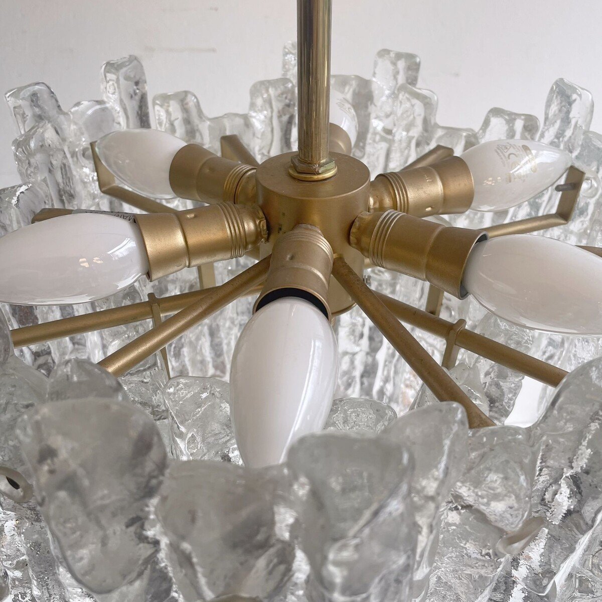 Kalmar Ice Glass Chandelier, Germany 1970-photo-7