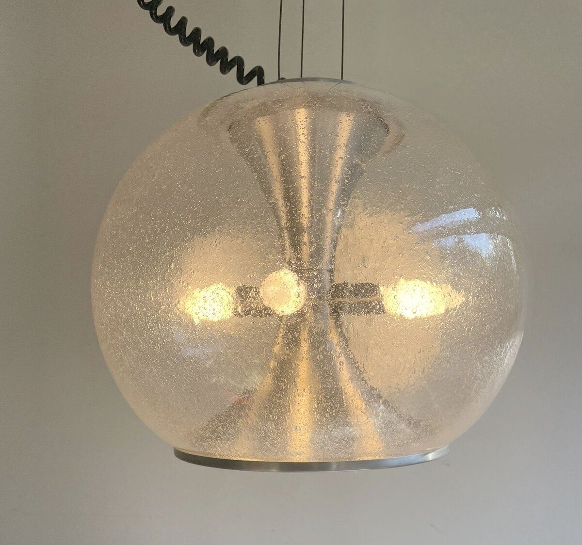 Temde Glass Ceiling Light, Switzerland 1970-photo-4