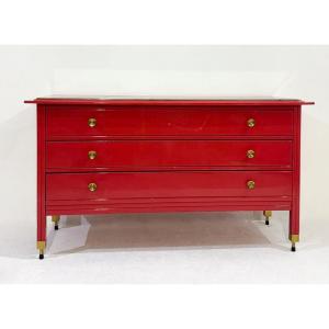 Commode Rouge Par Carlo Di Carli - Italie 1970's