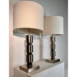 Pair Of Lamps By Willy Rizzo, Italy, 1970's