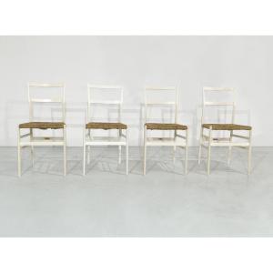Set Of 4 "super Leggera" Chairs By Gio Ponti For Cassina, 1970s