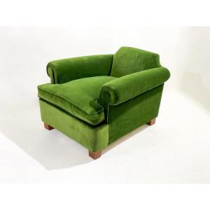 Green Velvet Armchair 1940's