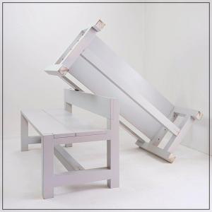 Pair Of Gray Benches By Claire Bataille & Paul Ibens - Belgium