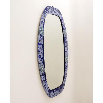 Enamelled Metal Wall Mirror