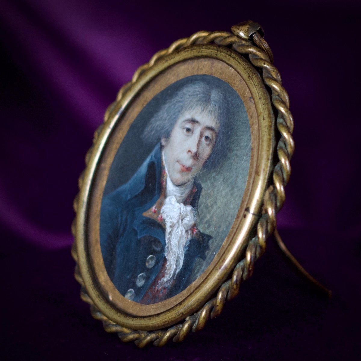 Miniature Portrait Of An Incroyable Or Muscadin End Of The 18th Century, C. 1794, Thermidor-photo-3