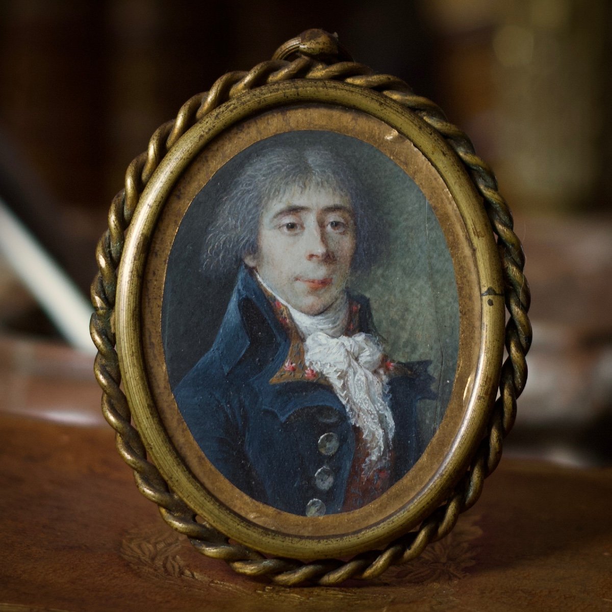 Miniature Portrait Of An Incroyable Or Muscadin End Of The 18th Century, C. 1794, Thermidor-photo-2