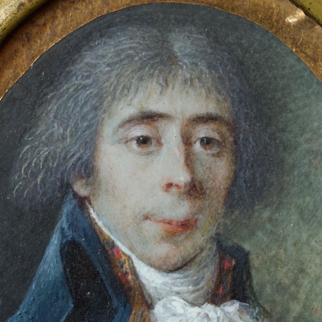 Miniature Portrait Of An Incroyable Or Muscadin End Of The 18th Century, C. 1794, Thermidor-photo-3