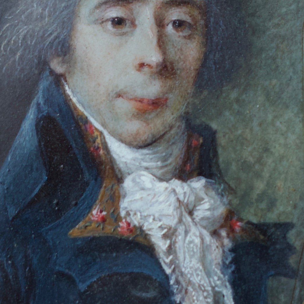 Miniature Portrait Of An Incroyable Or Muscadin End Of The 18th Century, C. 1794, Thermidor-photo-4