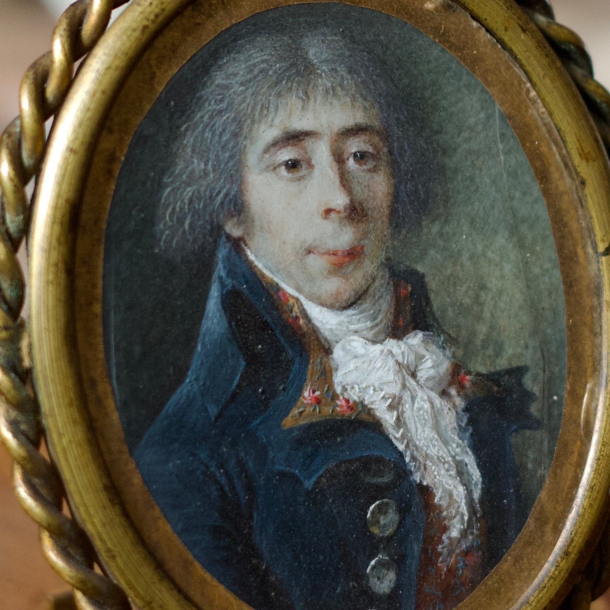 Miniature Portrait Of An Incroyable Or Muscadin End Of The 18th Century, C. 1794, Thermidor-photo-5