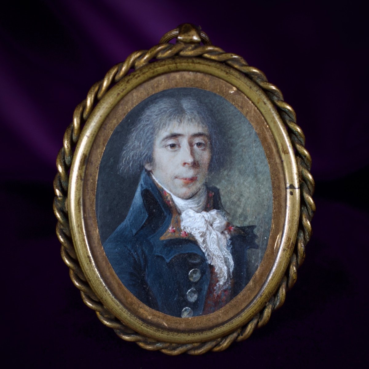 Miniature Portrait Of An Incroyable Or Muscadin End Of The 18th Century, C. 1794, Thermidor