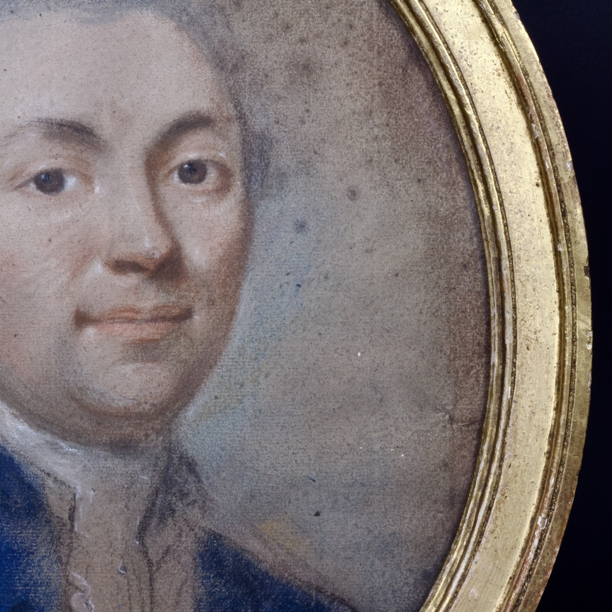 Portrait De Gentilhomme à l'Habit Bleu, Pastel Sur Papier, époque Louis XVI,  C. 1780-photo-4