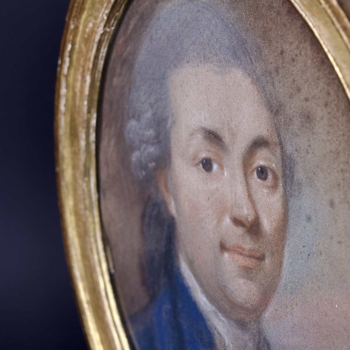 Portrait De Gentilhomme à l'Habit Bleu, Pastel Sur Papier, époque Louis XVI,  C. 1780-photo-8