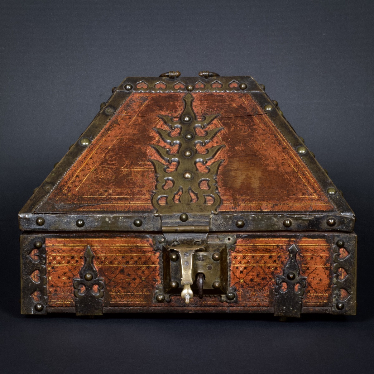 Kerala Wedding Casket, Polychrome Lacquered Wood And Ironwork, India, 19th Century -photo-2