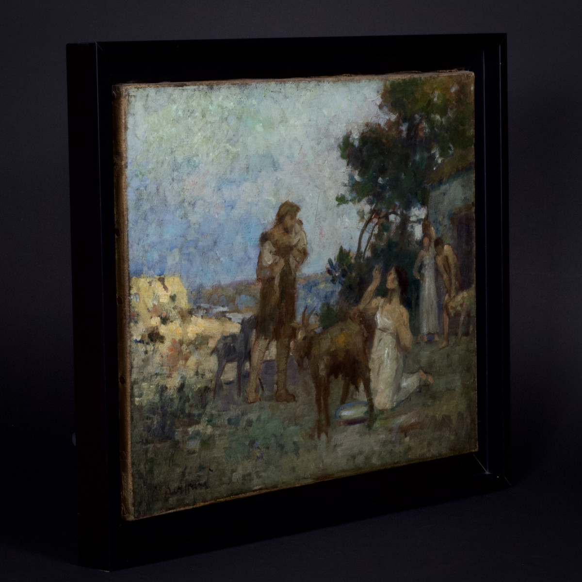 French School, Faustulus Brings Romulus And Remus To Acca Larentia, Oil On Canvas, 1908-photo-2