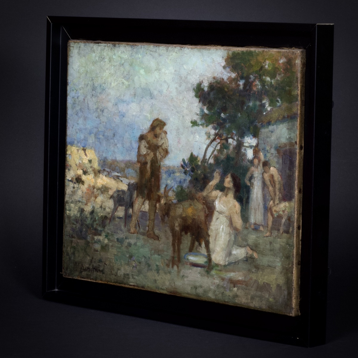 French School, Faustulus Brings Romulus And Remus To Acca Larentia, Oil On Canvas, 1908-photo-3