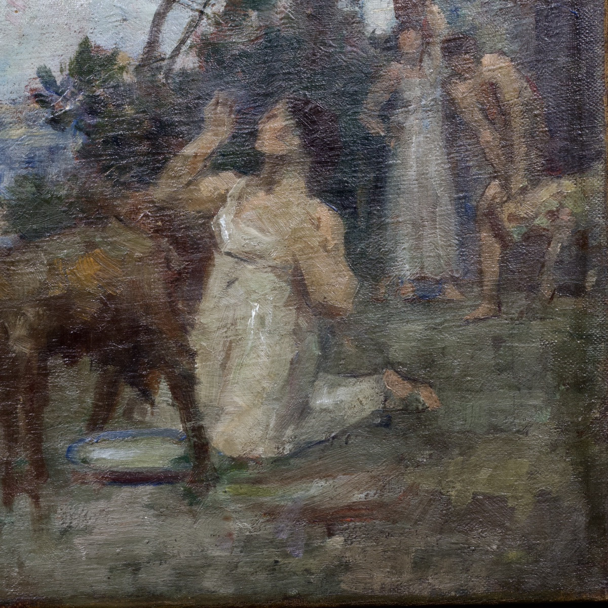 French School, Faustulus Brings Romulus And Remus To Acca Larentia, Oil On Canvas, 1908-photo-4