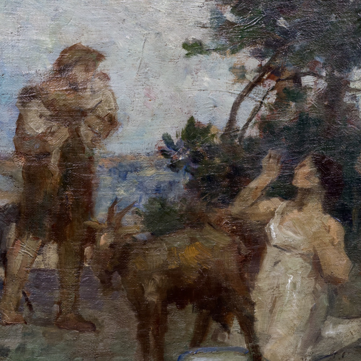 French School, Faustulus Brings Romulus And Remus To Acca Larentia, Oil On Canvas, 1908-photo-7