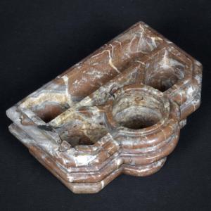 Inkwell In Saint Rémy Jaspered Marble Early 18th Century End Of The Reign Of Louis XIV Or Regency