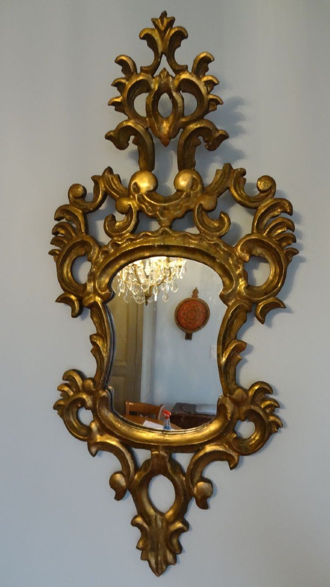 Louis XV Style Rocaille Wooden Sculpted Mirror-photo-2