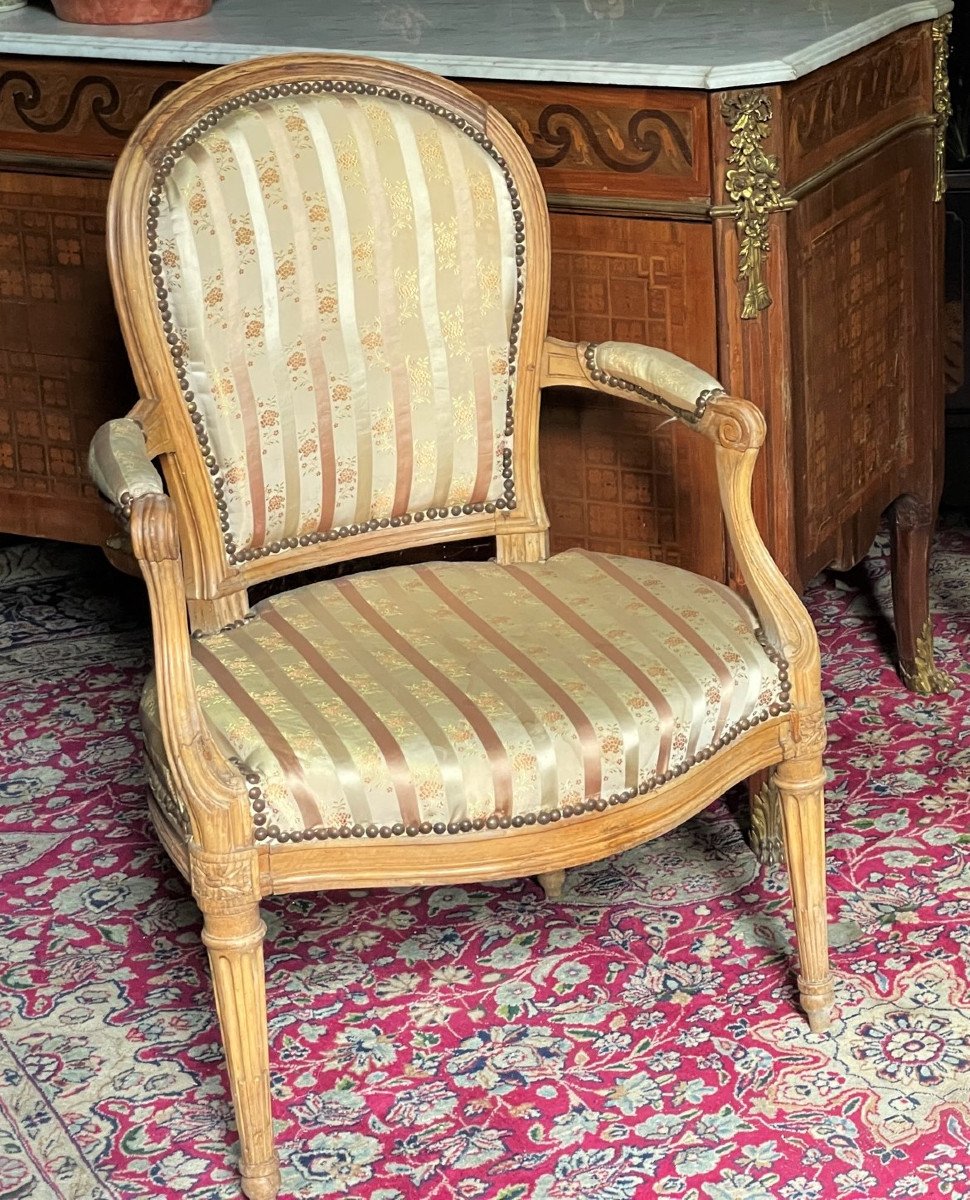 Pair Of Transition Period Armchairs, Louis XV - Louis XVI Jacob-photo-4