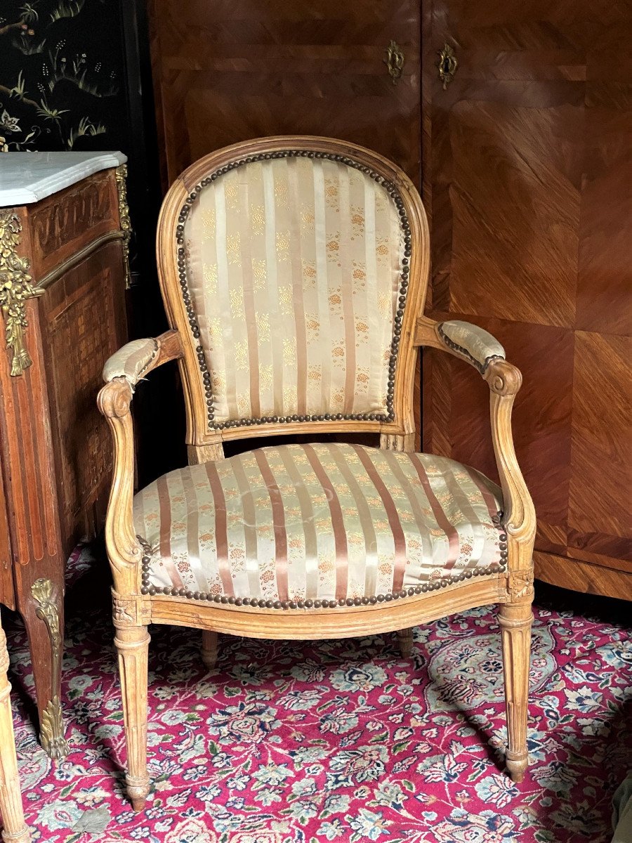 Pair Of Transition Period Armchairs, Louis XV - Louis XVI Jacob-photo-1