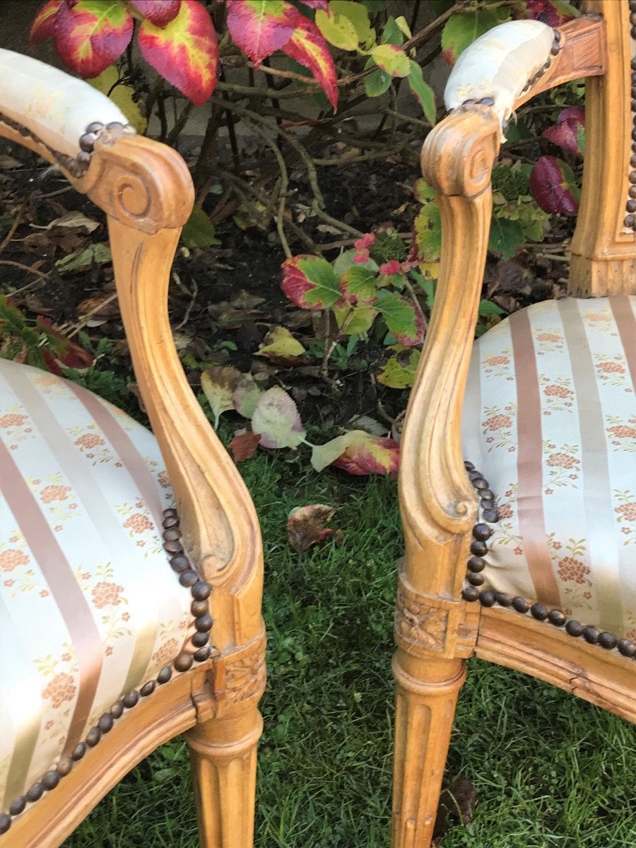 Pair Of Transition Period Armchairs, Louis XV - Louis XVI Jacob-photo-2