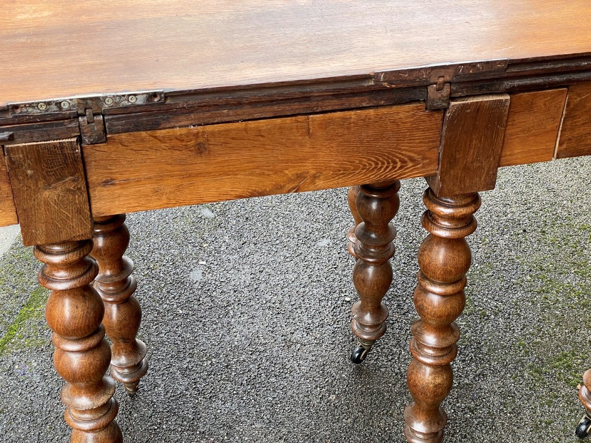 Large Half-moon Console Table With Extensions 19th Century-photo-3