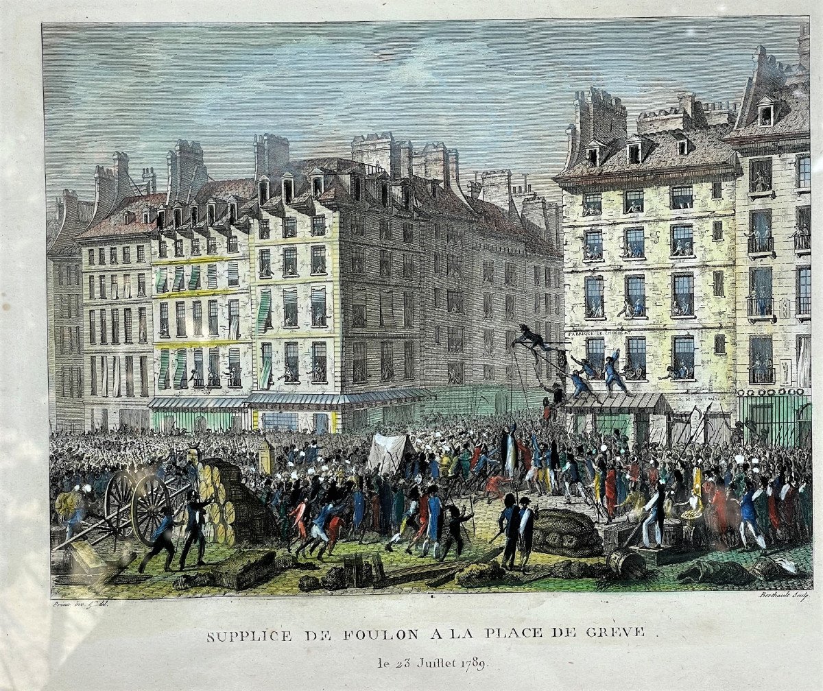 Enhanced Engraving "foulon's Torture At The Place De Grève" 1789 Event Of The French Revolution-photo-2