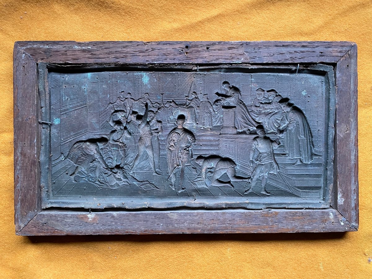 Procès de Galilée devant l'Inquisition : l'abjuration de Galilée en 1633 bas-relief  XIXème-photo-5