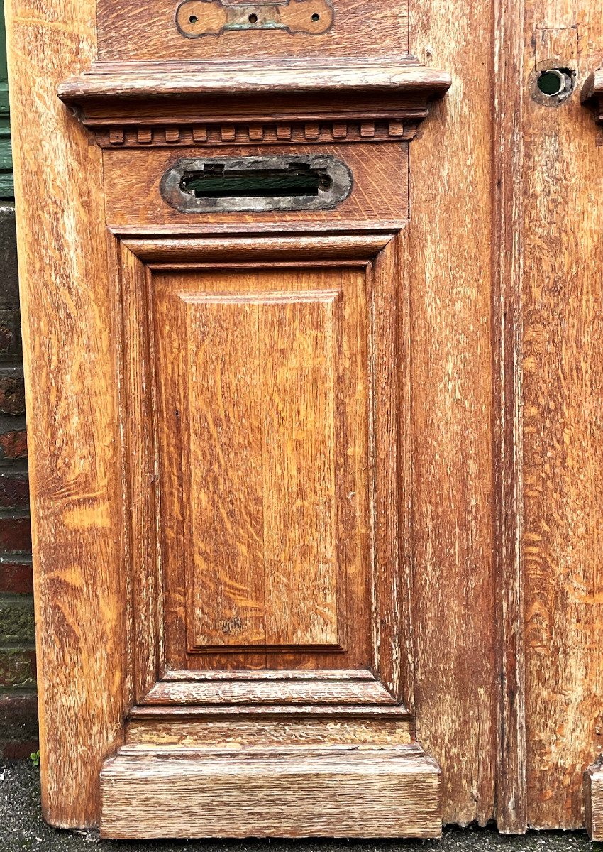 Pair Of Oak Entrance Doors From A Bourgeois House-photo-4