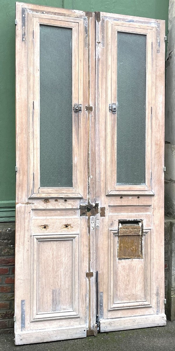 Pair Of Oak Entrance Doors From A Bourgeois House-photo-2