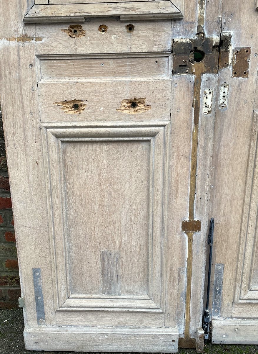 Pair Of Oak Entrance Doors From A Bourgeois House-photo-3