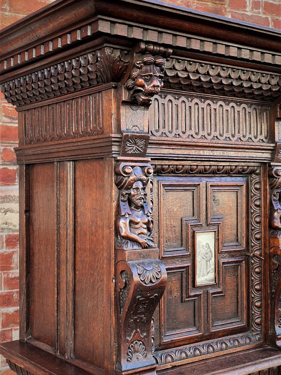 Carved Renaissance Style Buffet Decorated With Ivory Plaques: Musketeers-photo-3