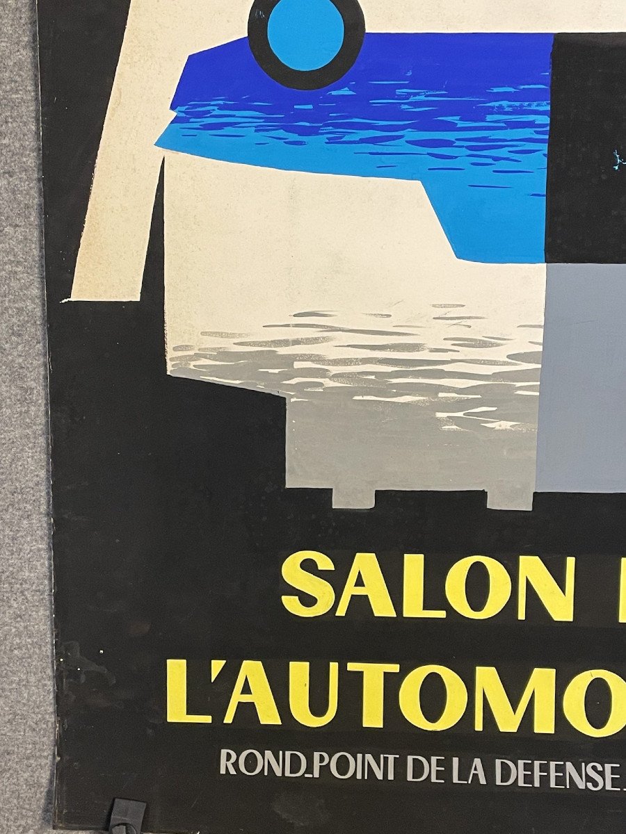 Salon de l’auto : projet d’affiche, gouache originale vers 1960-photo-2