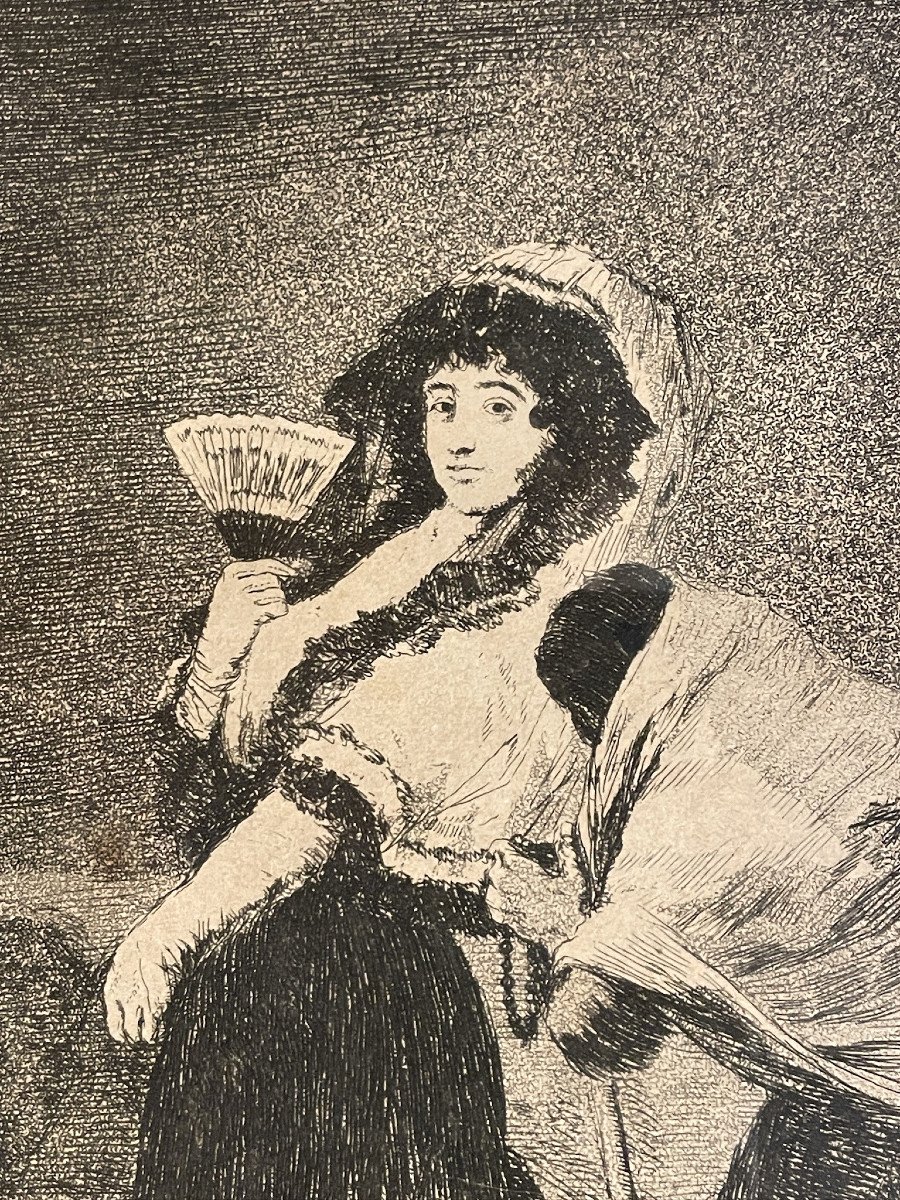 Goya Engraving "dios La Perdone" Published In 1799