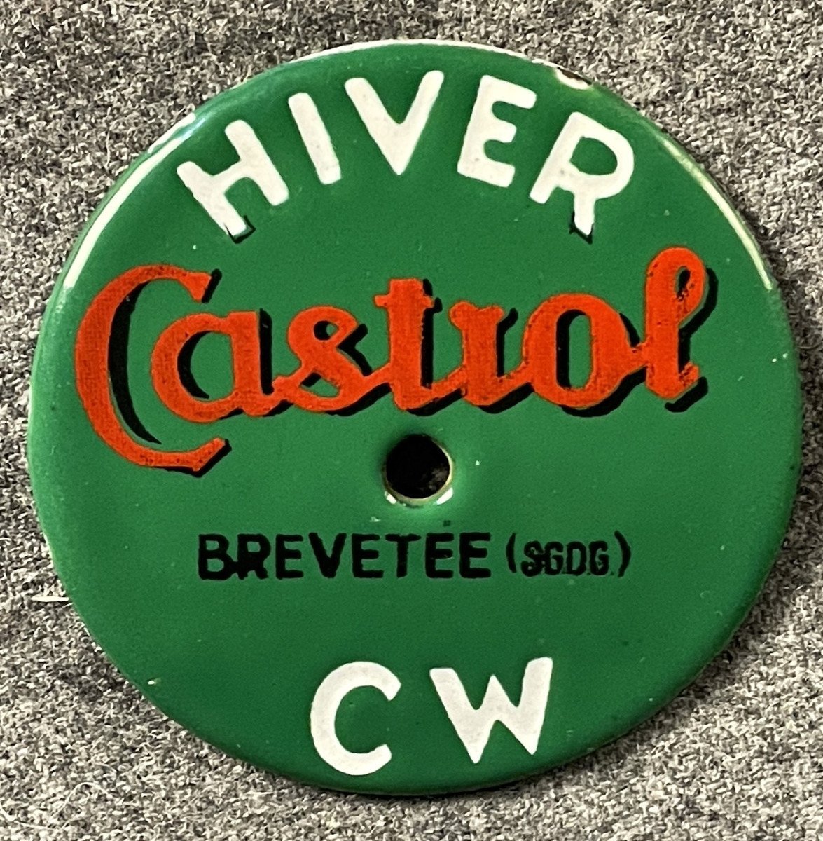 Rare Old Small Enamel Plate Castrol Winter-photo-2