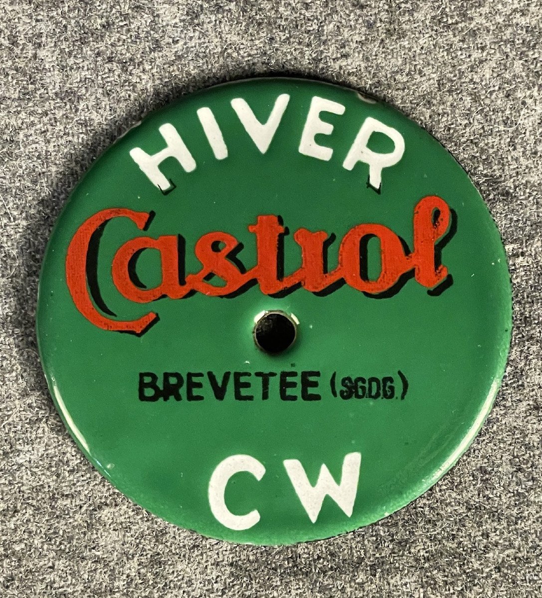 Rare Old Small Enamel Plate Castrol Winter