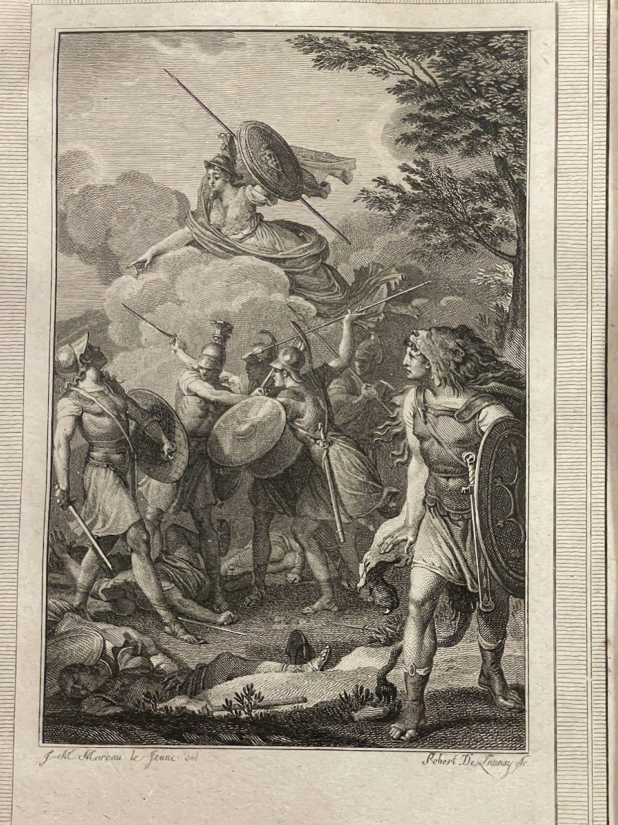 Mythologie, Ovide Les Métamorphoses : 4 Gravures Persée, Atlas, Ganymède, Athéna, Echion Pallas-photo-5