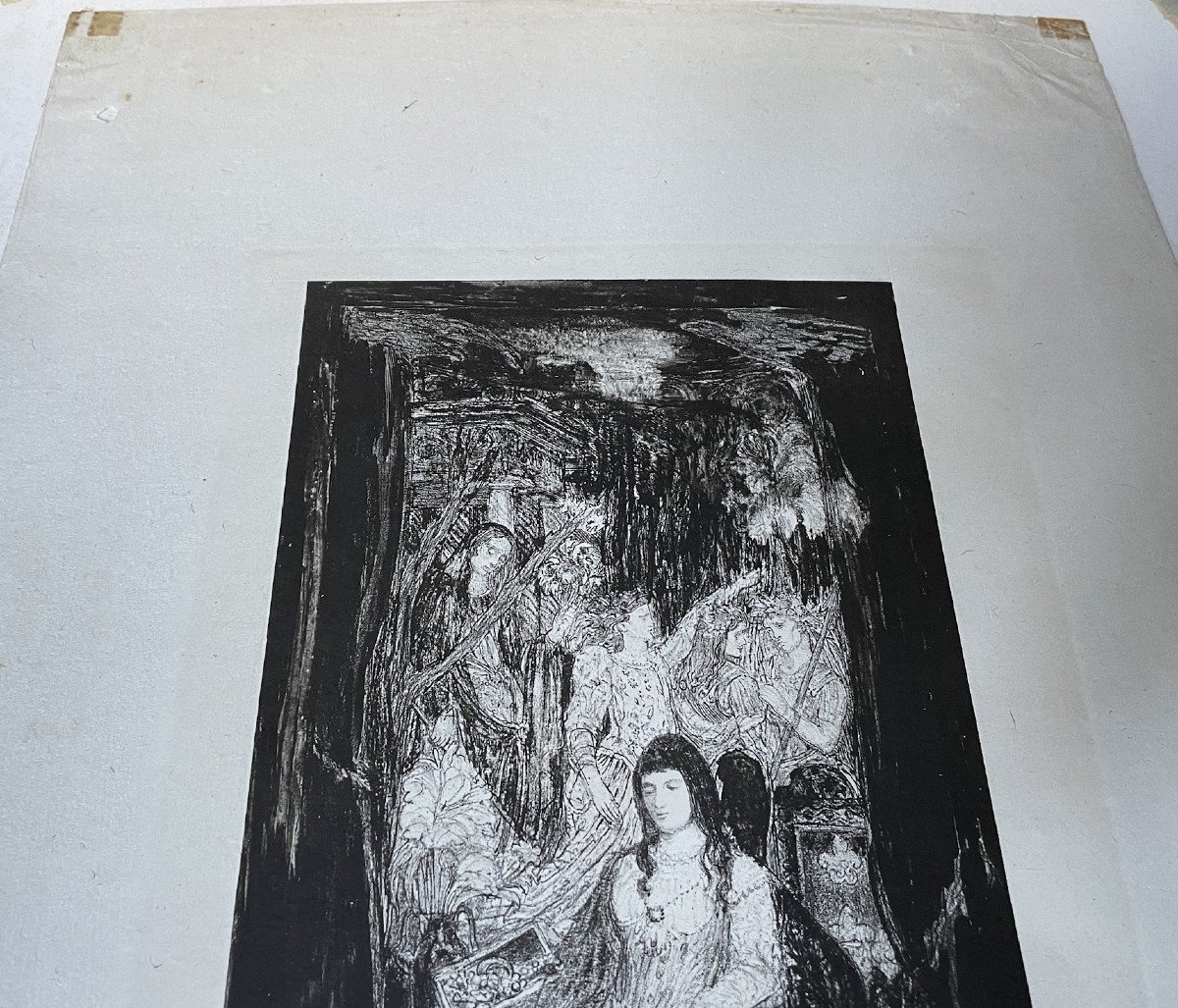 Henry De Groux Engraving “the Ghost” For Thierry De Gourmont-photo-6