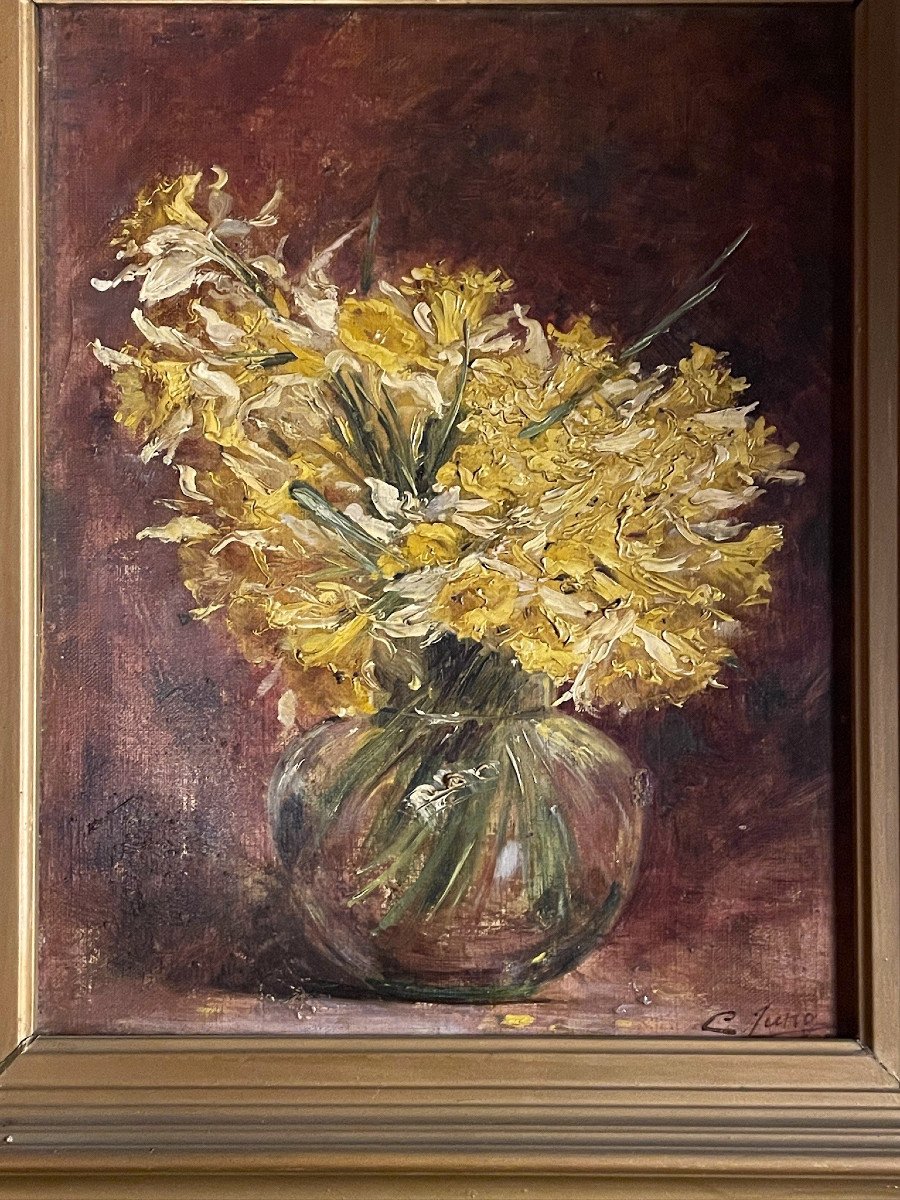 Daffodils In A Vase By Charles Jung Lyon-photo-3