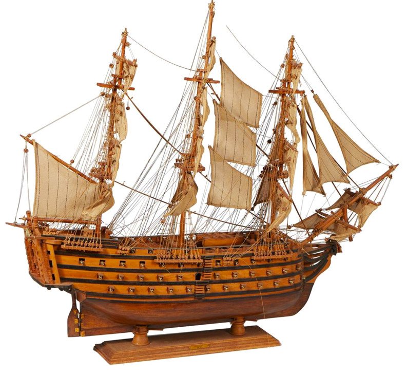 Large Model Of The Victory Ship, Admiral Nelson's Vessel At Trafalgar-photo-2