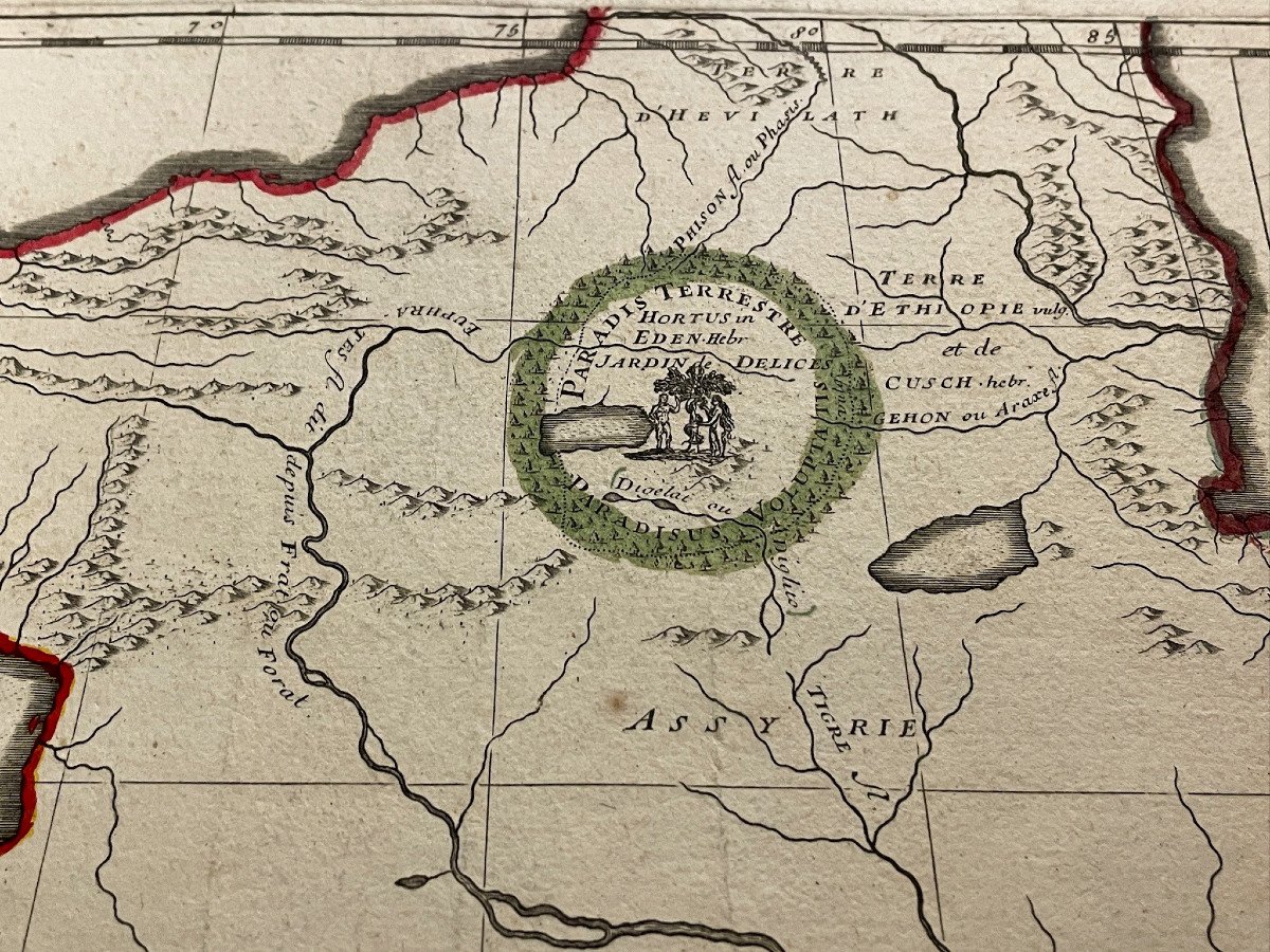 Map Of Paradise On Earth According To Moses, Early 18th Century-photo-4