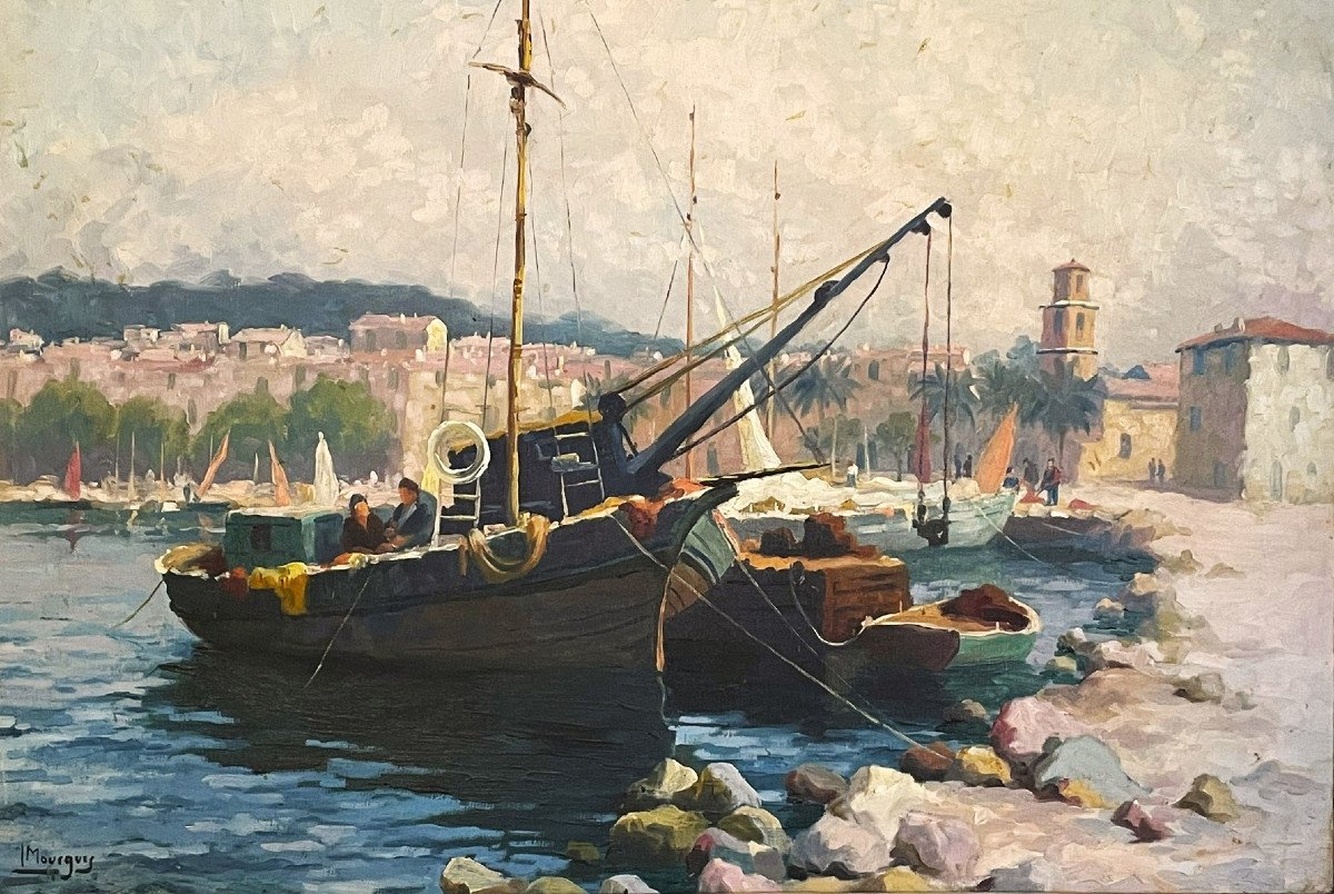 Saint-Tropez, Annonciade, port et bateau de pêcheur par Louis Mourgues (Sainte Maxime)