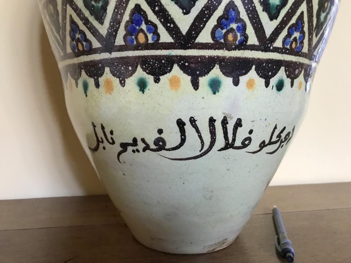 Grand Vase Tunisia Workshops Verclos Nabeul, Rich Polychrome Decor Early Twentieth-photo-4