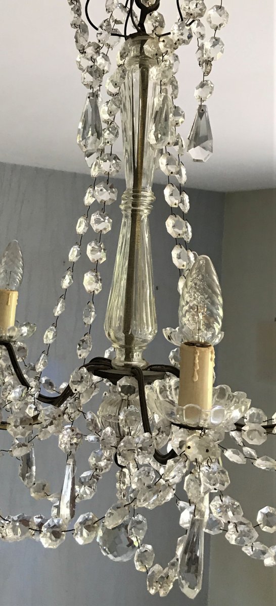 Tassel Chandelier With Five Arms Of Light Early Twentieth Century-photo-3