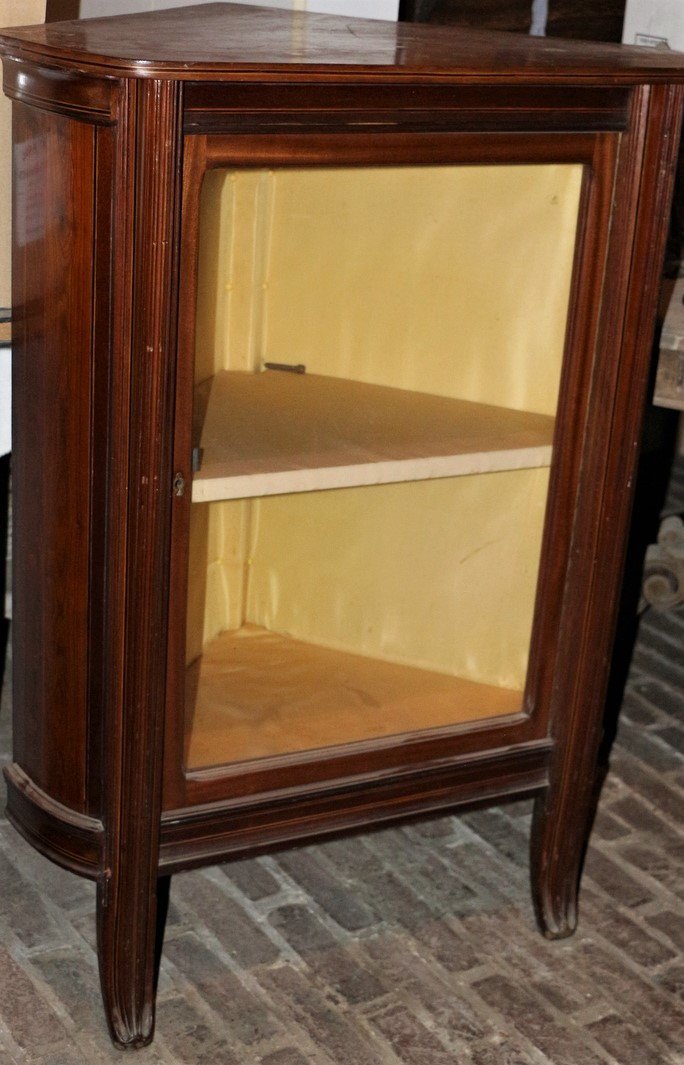 Mahogany Art Nouveau Corner Display Cabinet By Maurice Dufrene Circa 1900-photo-4